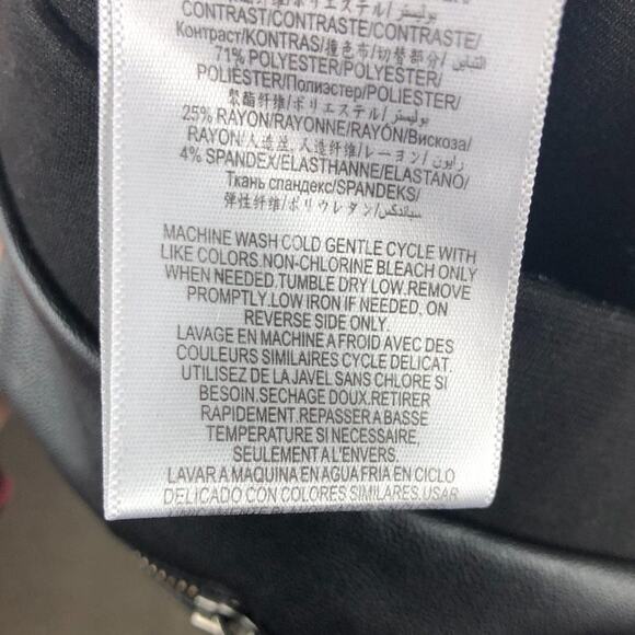 BCBGeneration Black Vegan Leather Zipper Detail Ponte Knit Moto Leggings Pants - Picture 8 of 9